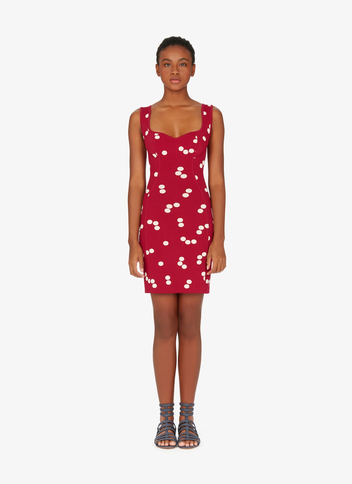 Alaïa Edition 1991 Straight Polka-Dot Dress  ALAÏA RED/WHITE ALAÏA EDITION 1991 STRAIGHT POLKA-DOT DRESS